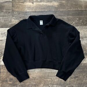 VS PINK Polo/Rugby Style Fleece Sweatshirt